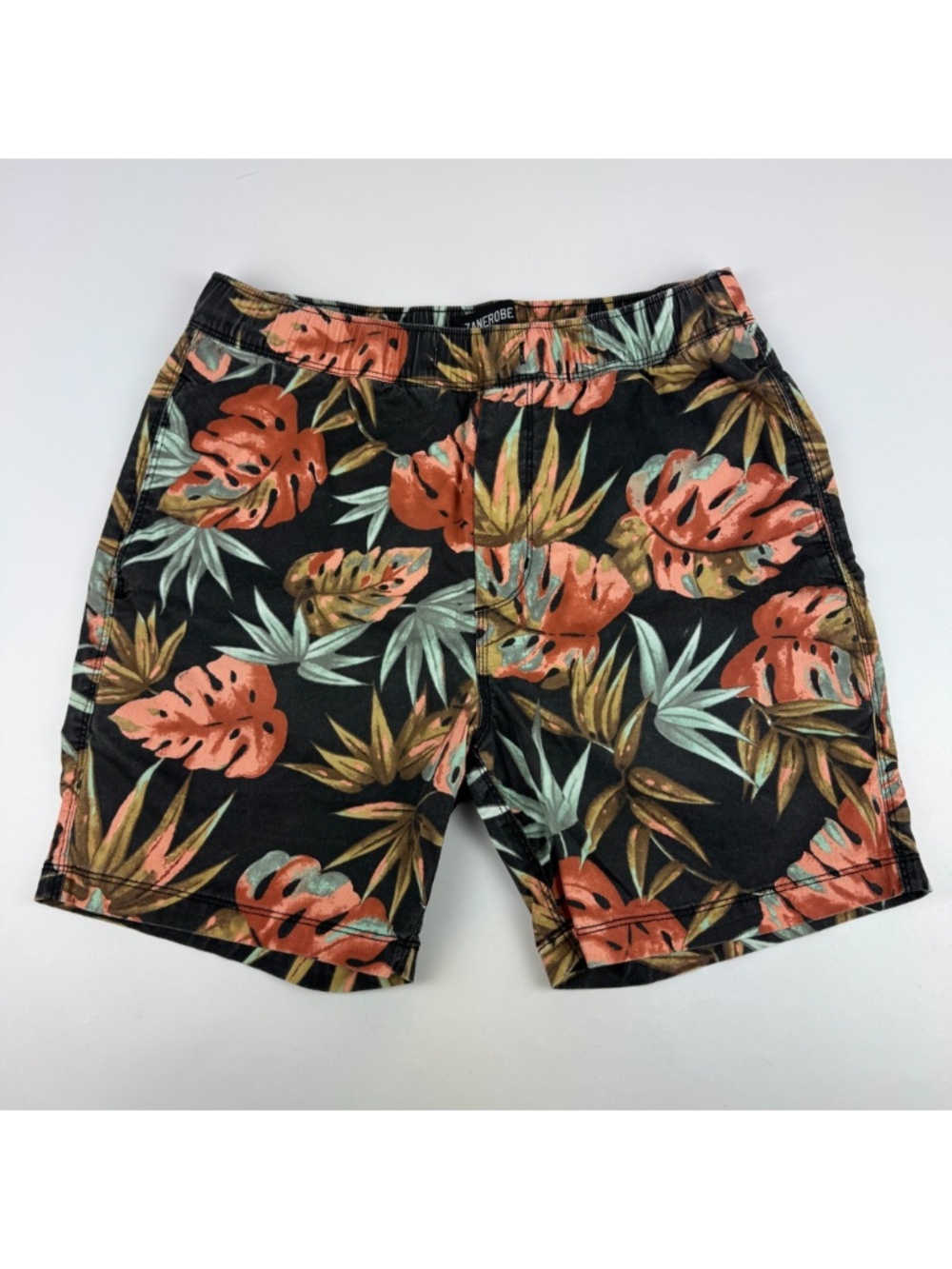 Zanerobe Mens Size 30 x 5.5in Floral Casual Shorts Elastic Waist